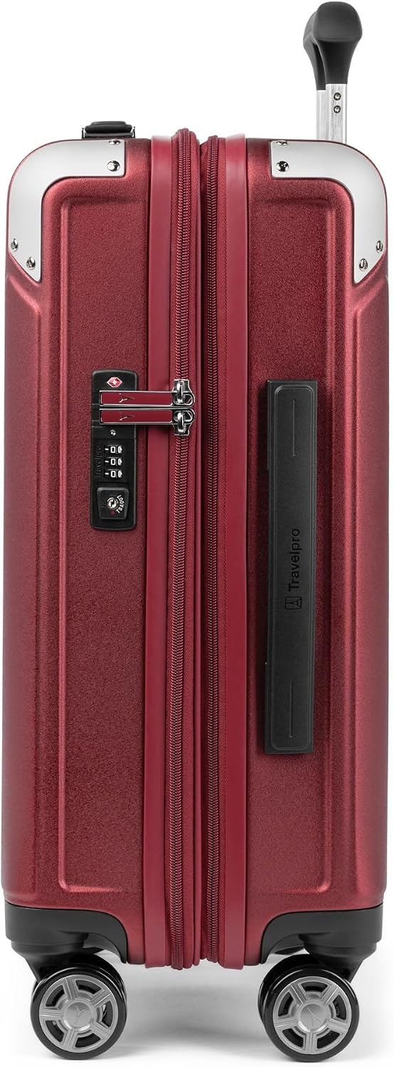 image:imageTravelpro Platinum Elite Hardside Expandable Spinner Wheel Luggage TSA Lock Hard Shell Polycarbonate Suitcase Cream White Carryon 21InchDaring Red