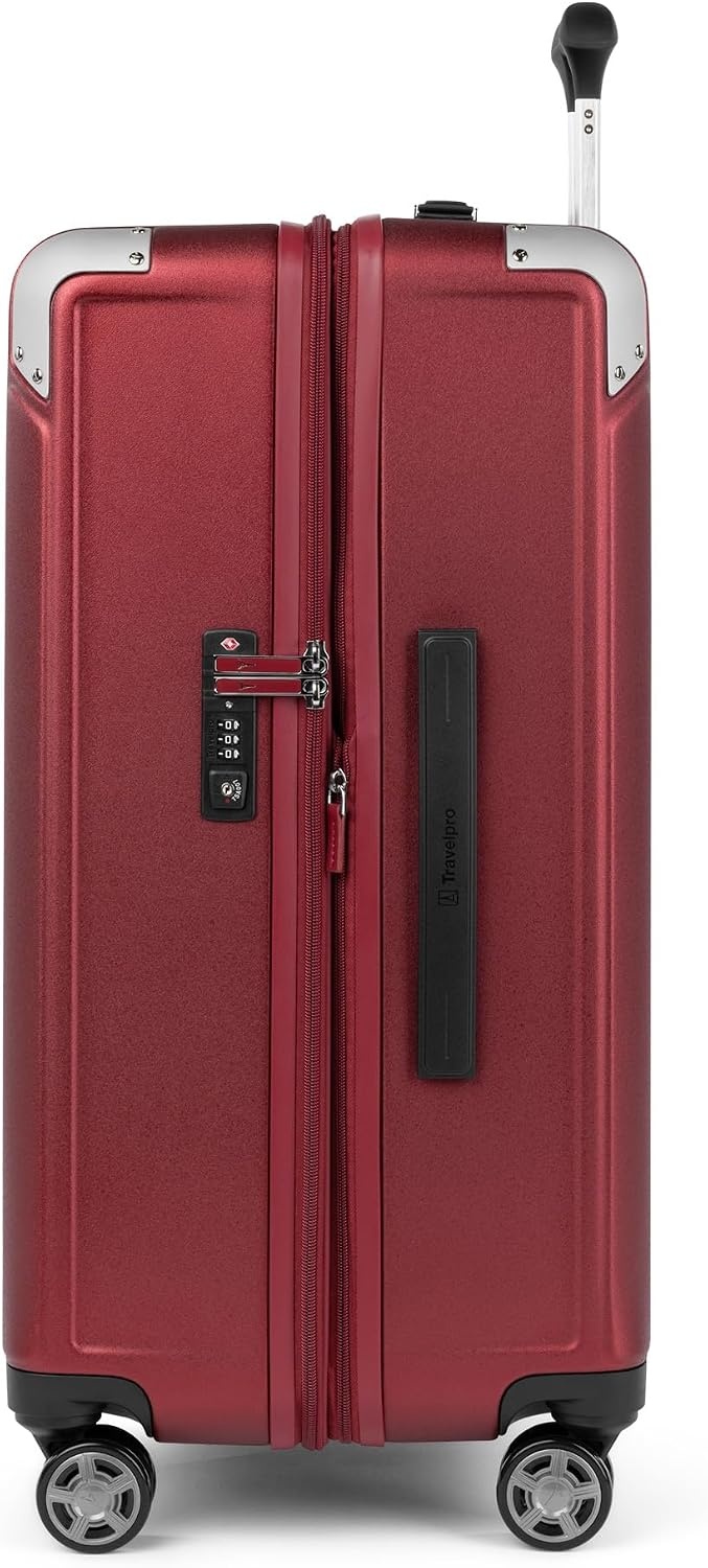 image:imageTravelpro Platinum Elite Hardside Expandable Spinner Wheel Luggage TSA Lock Hard Shell Polycarbonate Suitcase Cream White Carryon 21InchDaring Red