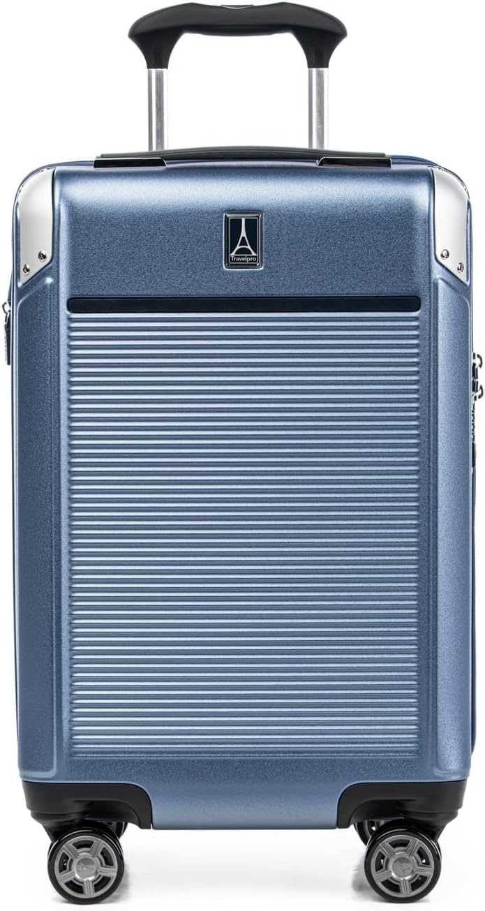 image:imageTravelpro Platinum Elite Hardside Expandable Spinner Wheel Luggage TSA Lock Hard Shell Polycarbonate Suitcase Cream White Carryon 21InchDark Sky Blue