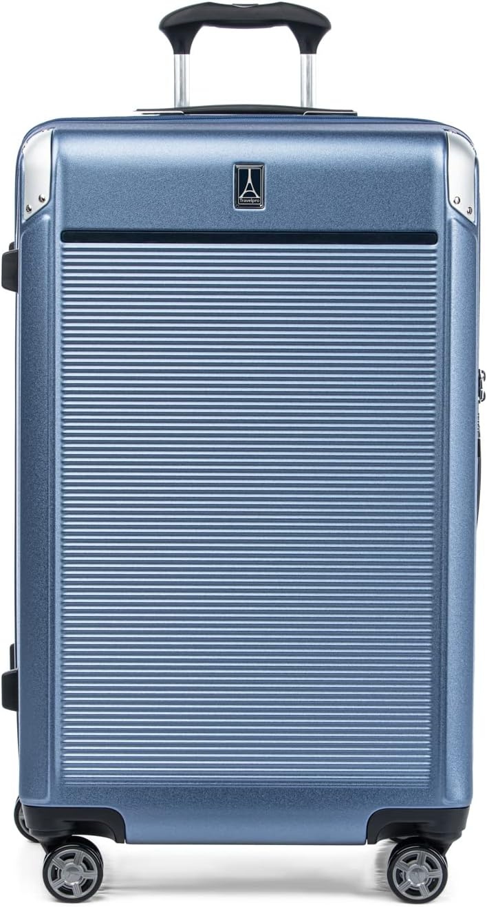 image:imageTravelpro Platinum Elite Hardside Expandable Spinner Wheel Luggage TSA Lock Hard Shell Polycarbonate Suitcase Cream White Carryon 21InchDark Sky Blue