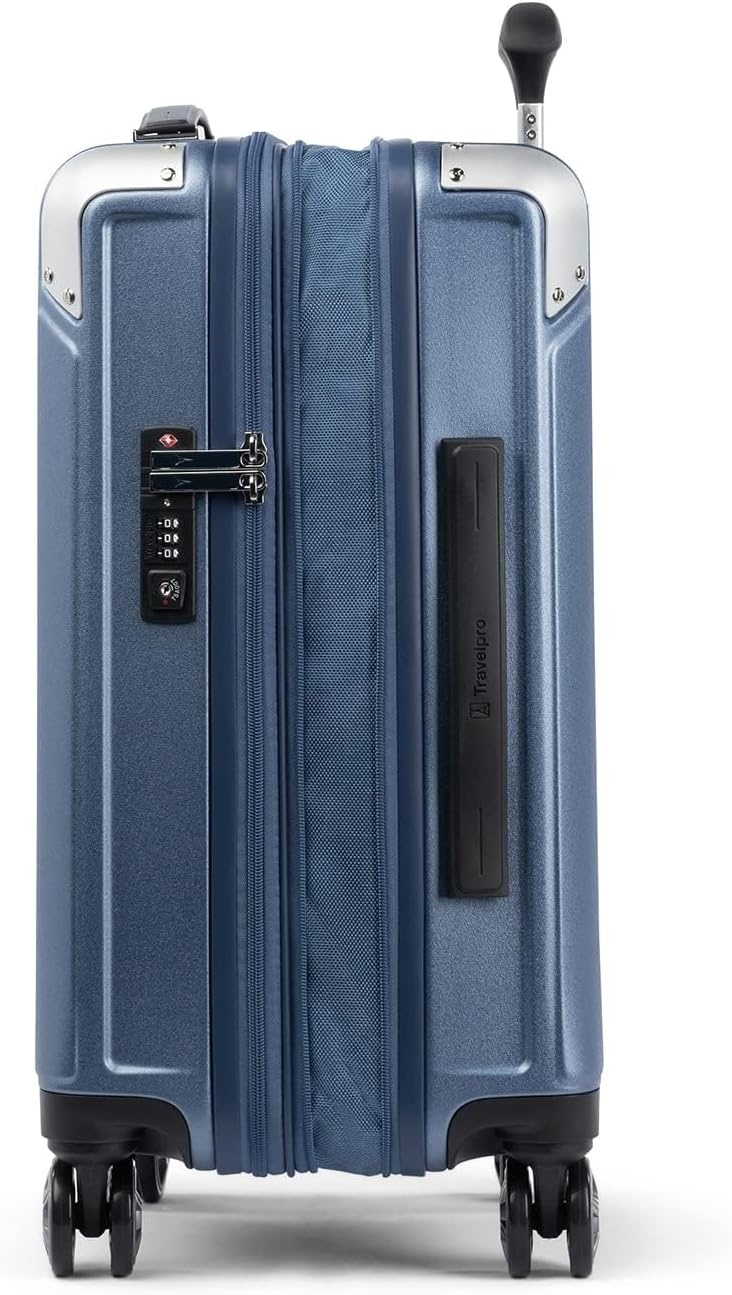 image:imageTravelpro Platinum Elite Hardside Expandable Spinner Wheel Luggage TSA Lock Hard Shell Polycarbonate Suitcase Cream White Carryon 21InchDark Sky Blue