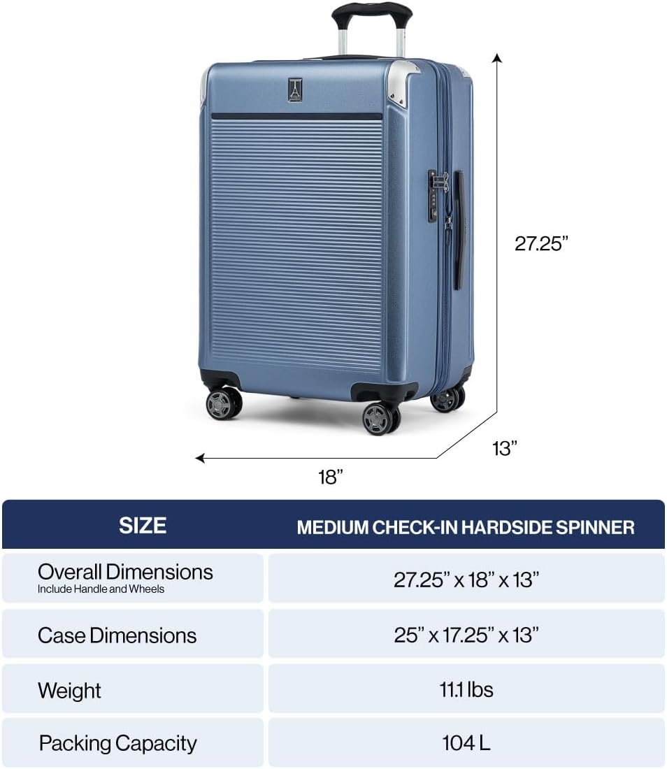 image:imageTravelpro Platinum Elite Hardside Expandable Spinner Wheel Luggage TSA Lock Hard Shell Polycarbonate Suitcase Cream White Carryon 21InchMetallic Sand