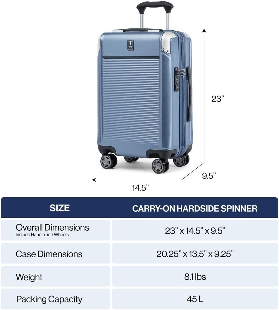 image:imageTravelpro Platinum Elite Hardside Expandable Spinner Wheel Luggage TSA Lock Hard Shell Polycarbonate Suitcase Cream White Carryon 21InchMetallic Sand