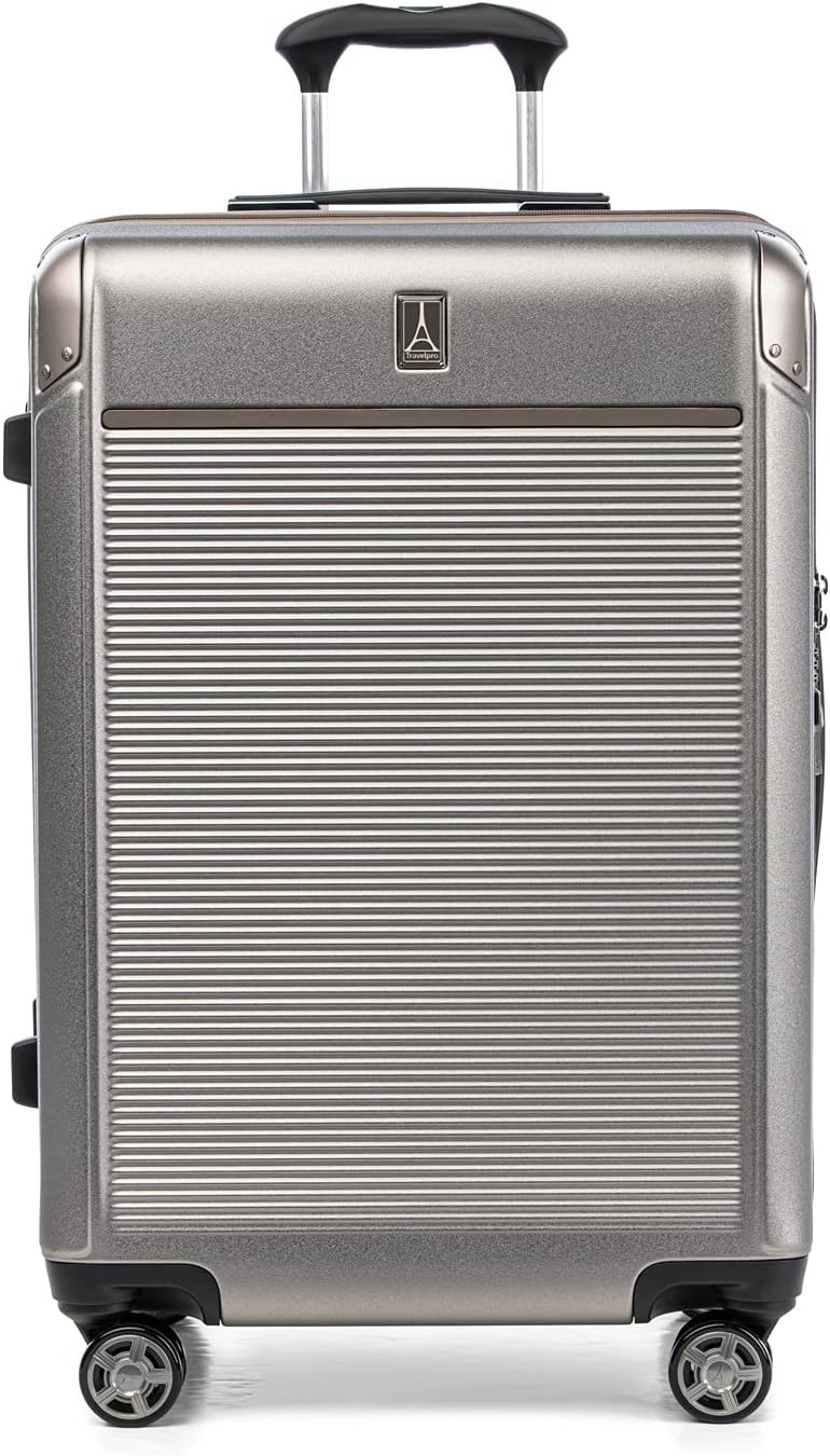 image:imageTravelpro Platinum Elite Hardside Expandable Spinner Wheel Luggage TSA Lock Hard Shell Polycarbonate Suitcase Cream White Carryon 21InchMetallic Sand
