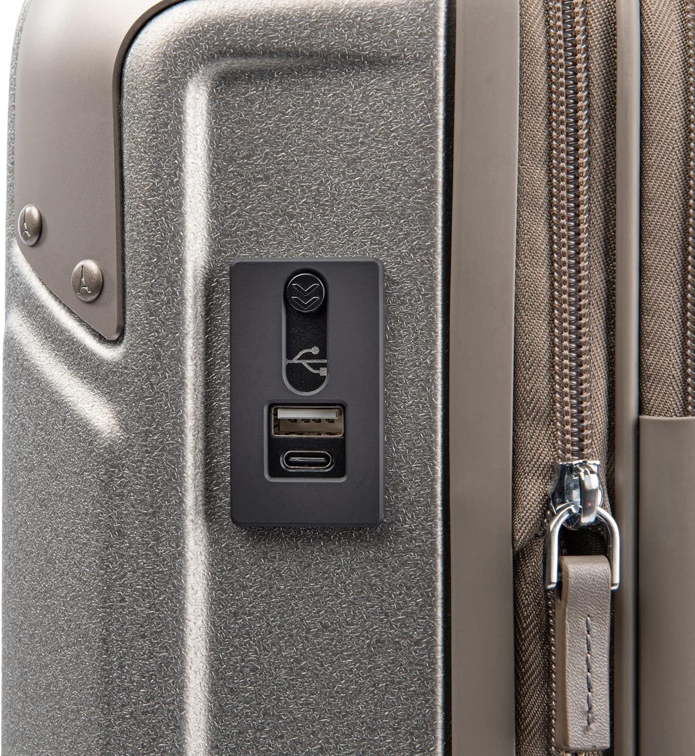 image:imageTravelpro Platinum Elite Hardside Expandable Spinner Wheel Luggage TSA Lock Hard Shell Polycarbonate Suitcase Cream White Carryon 21InchMetallic Sand