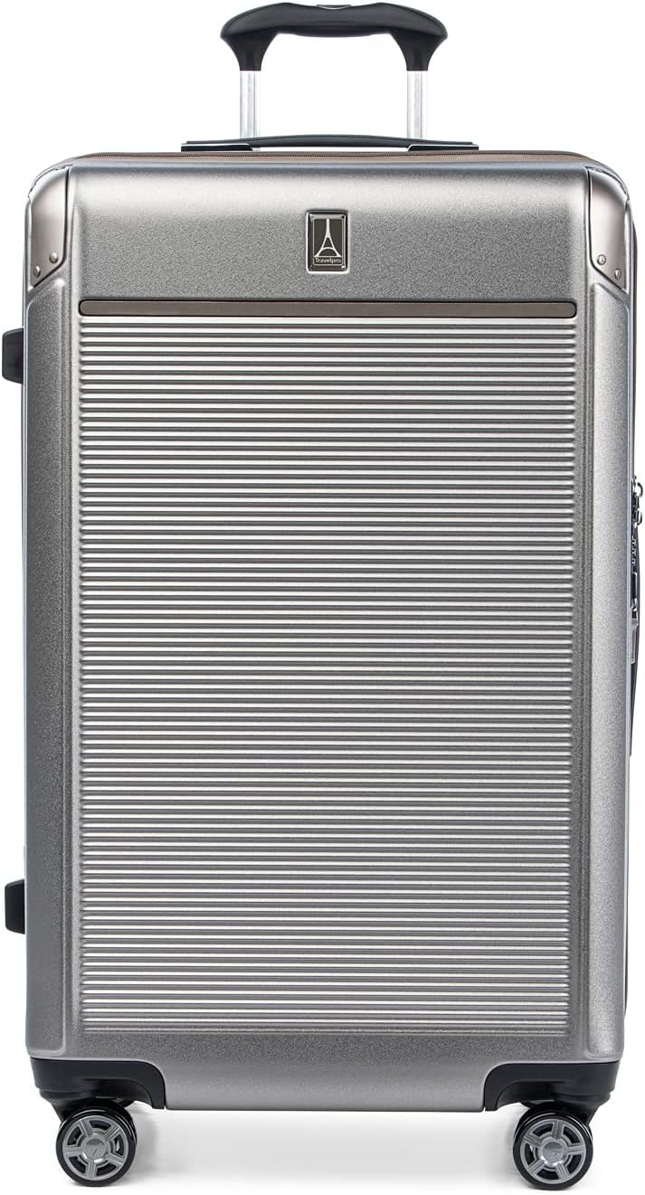 image:imageTravelpro Platinum Elite Hardside Expandable Spinner Wheel Luggage TSA Lock Hard Shell Polycarbonate Suitcase Cream White Carryon 21InchMetallic Sand