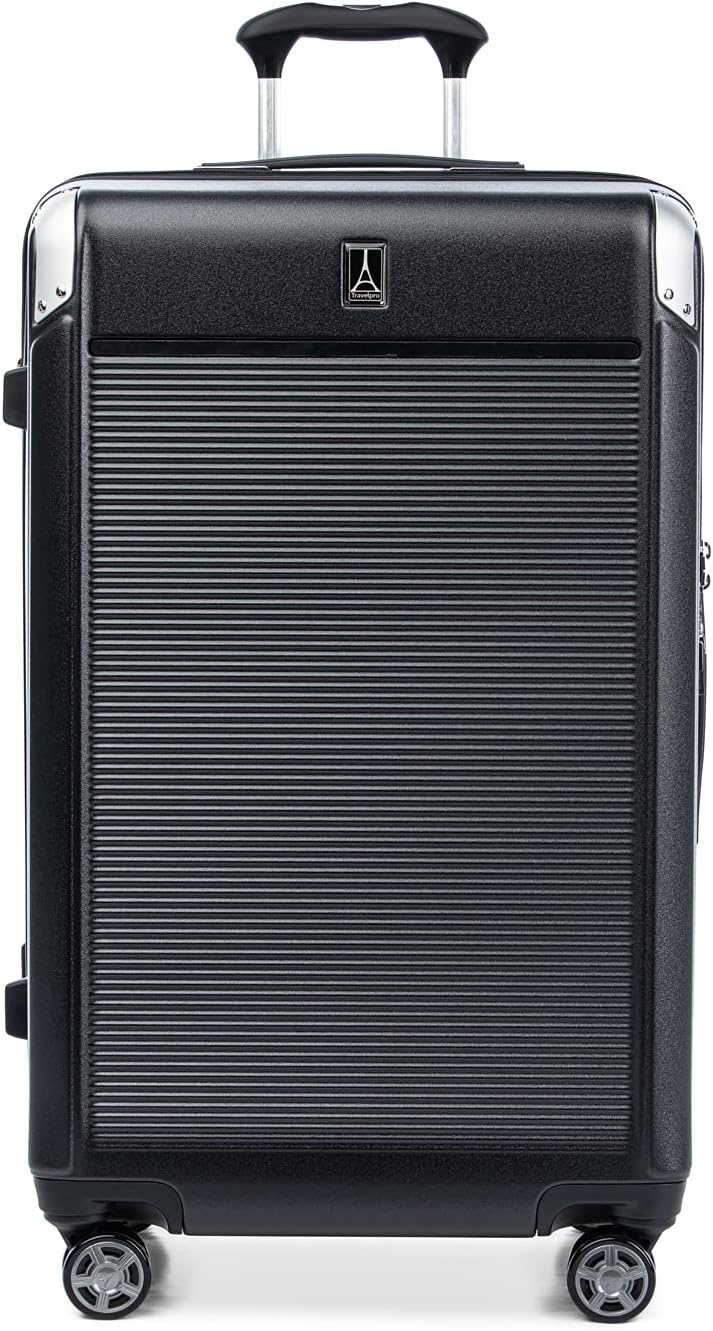 image:imageTravelpro Platinum Elite Hardside Expandable Spinner Wheel Luggage TSA Lock Hard Shell Polycarbonate Suitcase Cream White Carryon 21InchShadow Black