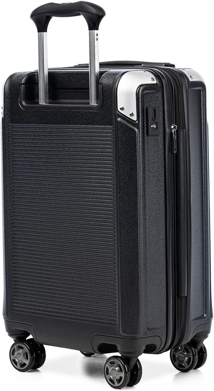 image:imageTravelpro Platinum Elite Hardside Expandable Spinner Wheel Luggage TSA Lock Hard Shell Polycarbonate Suitcase Cream White Carryon 21InchShadow Black