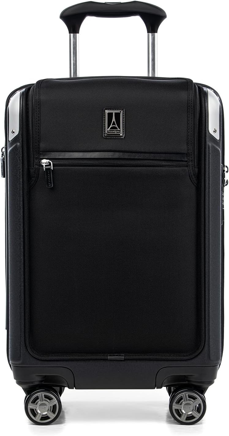 image:imageTravelpro Platinum Elite Hardside Expandable Spinner Wheel Luggage TSA Lock Hard Shell Polycarbonate Suitcase Cream White Carryon 21InchShadow Black