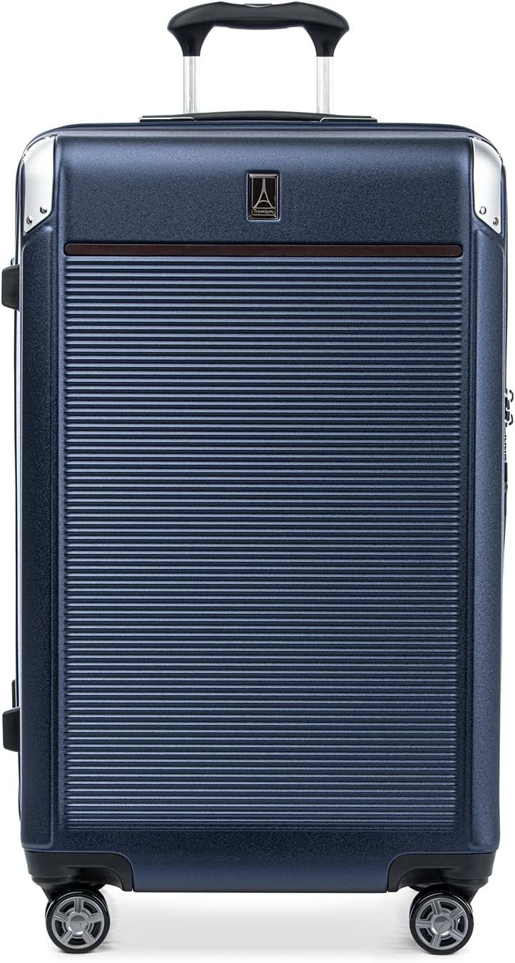 image:imageTravelpro Platinum Elite Hardside Expandable Spinner Wheel Luggage TSA Lock Hard Shell Polycarbonate Suitcase Cream White Carryon 21InchTrue Navy Blue