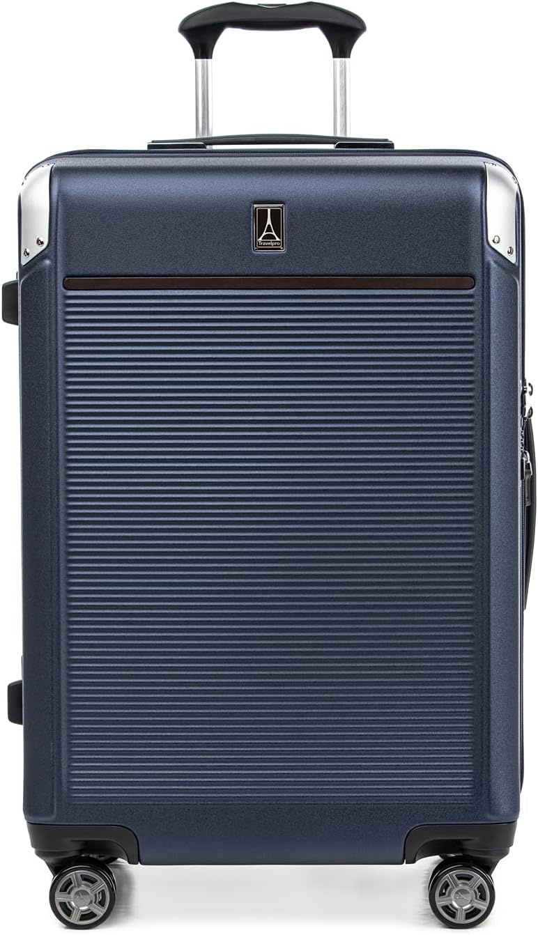image:imageTravelpro Platinum Elite Hardside Expandable Spinner Wheel Luggage TSA Lock Hard Shell Polycarbonate Suitcase Cream White Carryon 21InchTrue Navy Blue