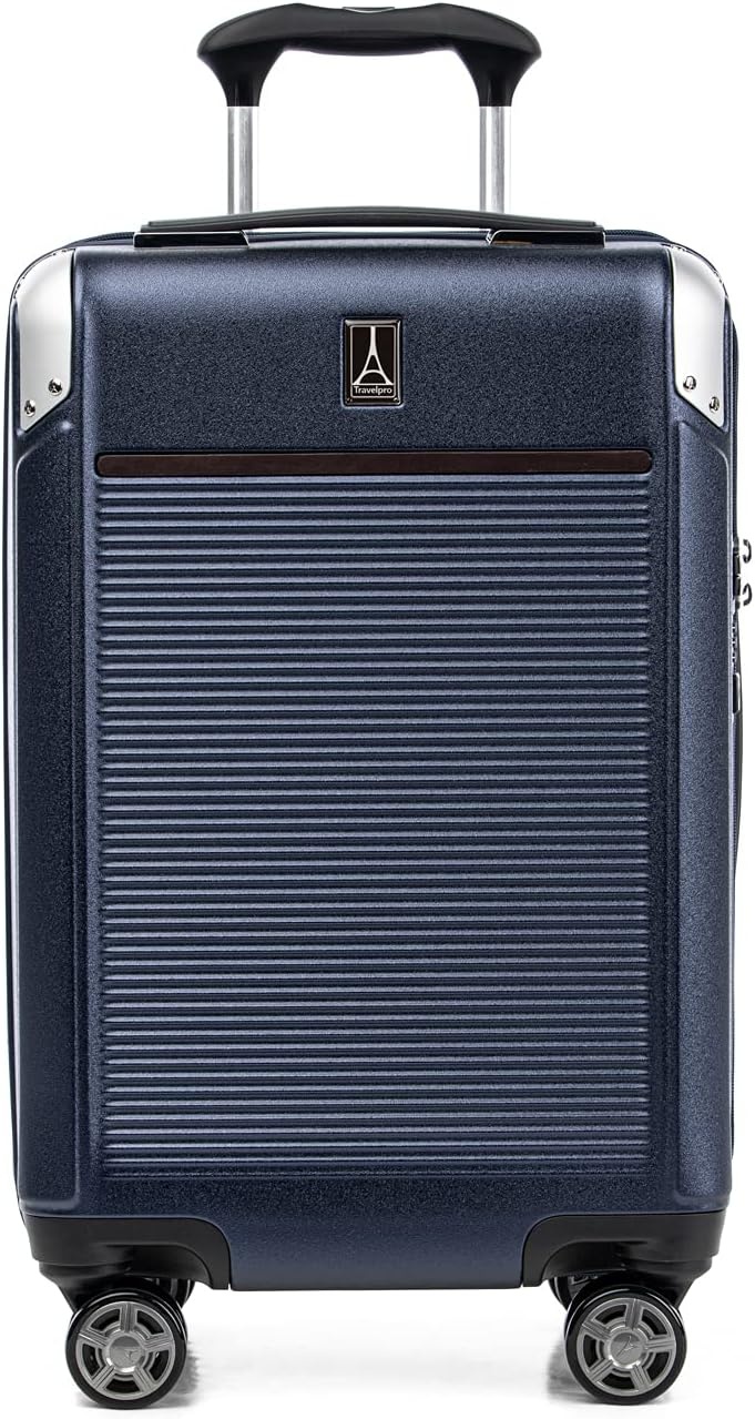 image:imageTravelpro Platinum Elite Hardside Expandable Spinner Wheel Luggage TSA Lock Hard Shell Polycarbonate Suitcase Cream White Carryon 21InchTrue Navy Blue