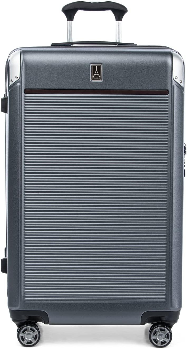 image:imageTravelpro Platinum Elite Hardside Expandable Spinner Wheel Luggage TSA Lock Hard Shell Polycarbonate Suitcase Cream White Carryon 21InchVintage Grey