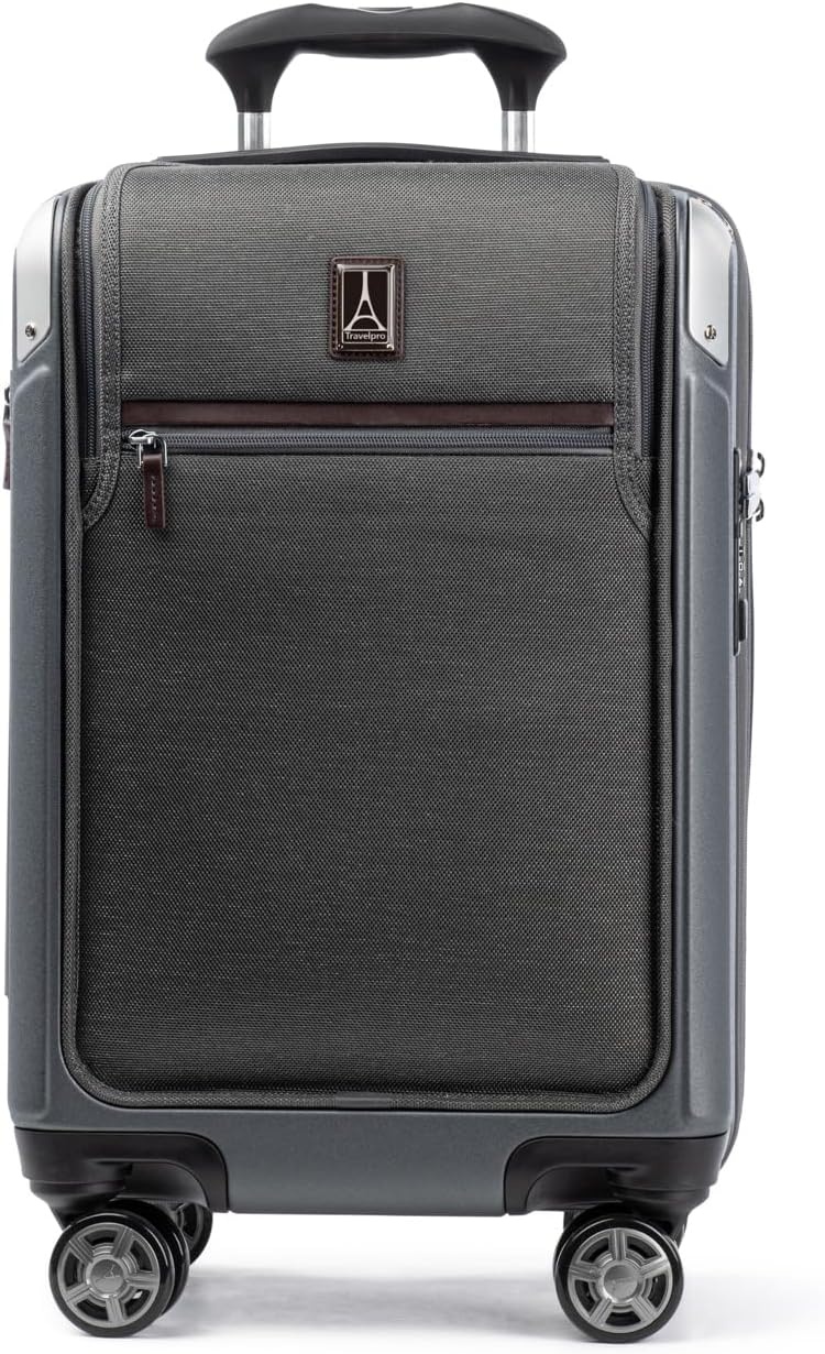 image:imageTravelpro Platinum Elite Hardside Expandable Spinner Wheel Luggage TSA Lock Hard Shell Polycarbonate Suitcase Cream White Carryon 21InchVintage Grey