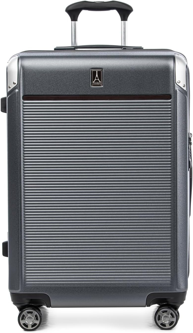 image:imageTravelpro Platinum Elite Hardside Expandable Spinner Wheel Luggage TSA Lock Hard Shell Polycarbonate Suitcase Cream White Carryon 21InchVintage Grey