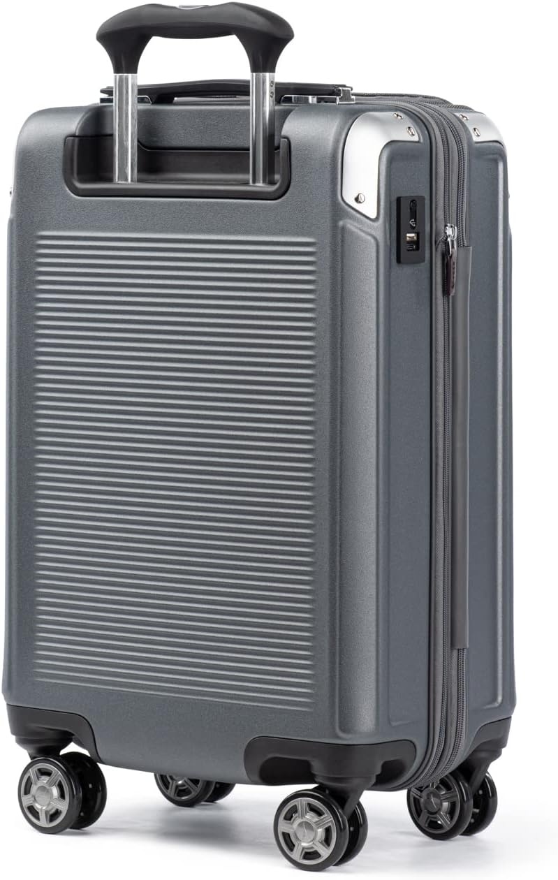 image:imageTravelpro Platinum Elite Hardside Expandable Spinner Wheel Luggage TSA Lock Hard Shell Polycarbonate Suitcase Cream White Carryon 21InchVintage Grey