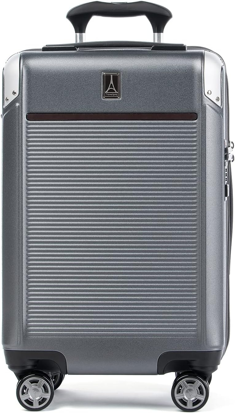 image:imageTravelpro Platinum Elite Hardside Expandable Spinner Wheel Luggage TSA Lock Hard Shell Polycarbonate Suitcase Cream White Carryon 21InchVintage Grey