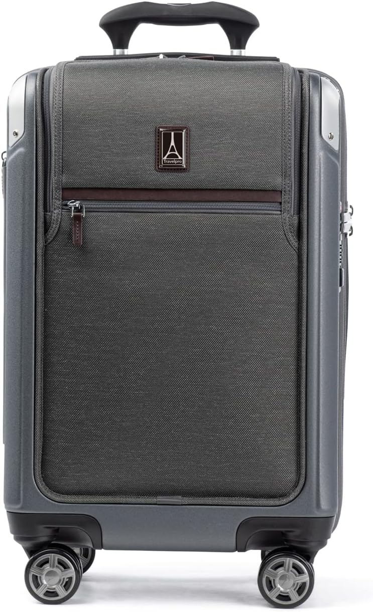 image:imageTravelpro Platinum Elite Hardside Expandable Spinner Wheel Luggage TSA Lock Hard Shell Polycarbonate Suitcase Cream White Carryon 21InchVintage Grey