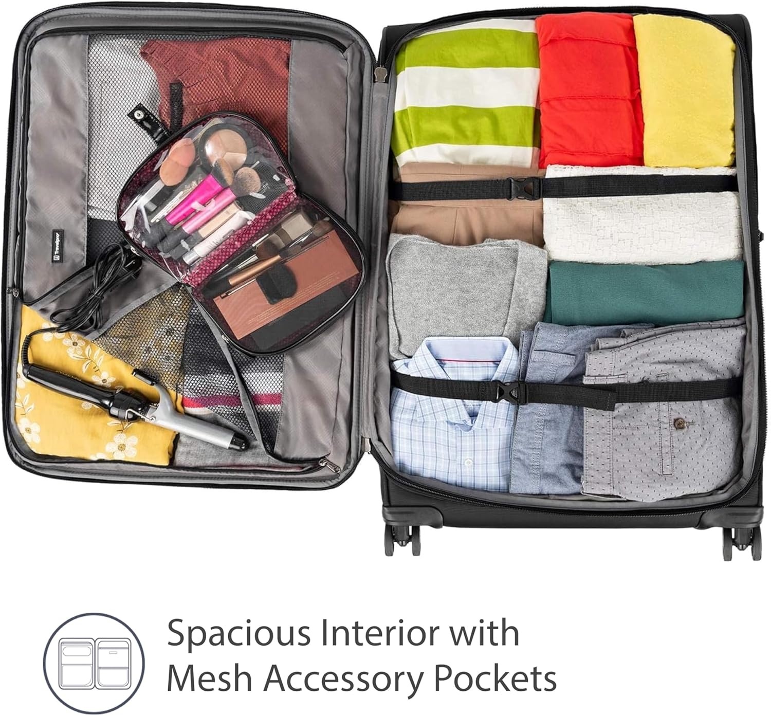 image:imageTravelpro Tourlite Softside 3Piece Set Expandable Luggage 4 Spinner Wheels Lightweight Suitcase 21 CarryOn 25 Checked Medium 29 Check Large Espresso BrownBlack