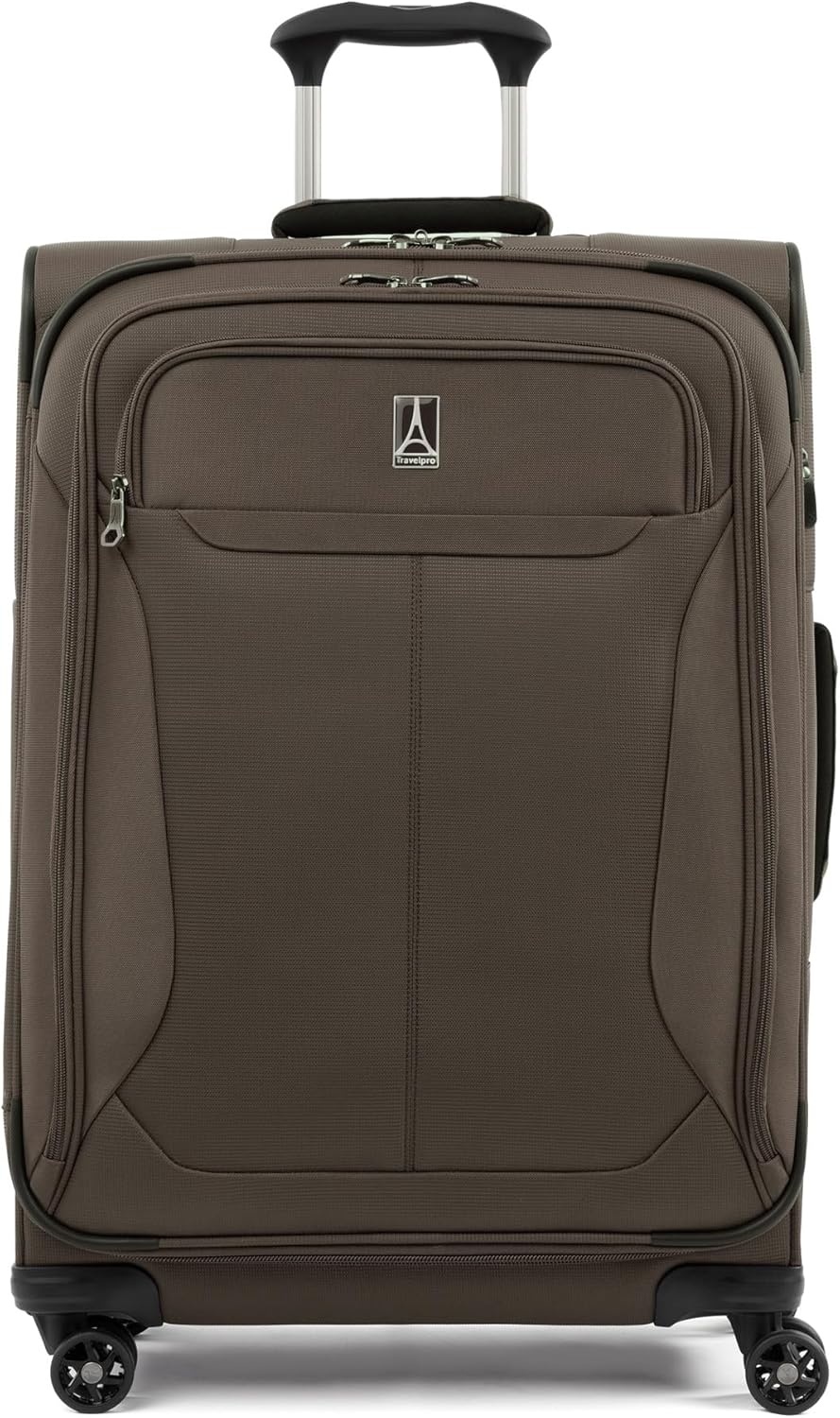 image:imageTravelpro Tourlite Softside 3Piece Set Expandable Luggage 4 Spinner Wheels Lightweight Suitcase 21 CarryOn 25 Checked Medium 29 Check Large Espresso BrownEspresso