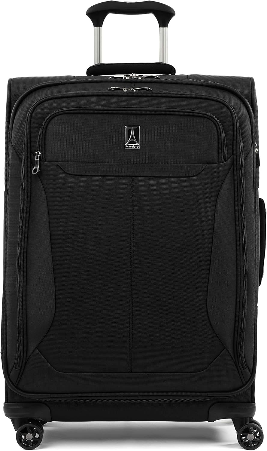 image:imageTravelpro Tourlite Softside 3Piece Set Expandable Luggage 4 Spinner Wheels Lightweight Suitcase 21 CarryOn 25 Checked Medium 29 Check Large Espresso BrownBlack