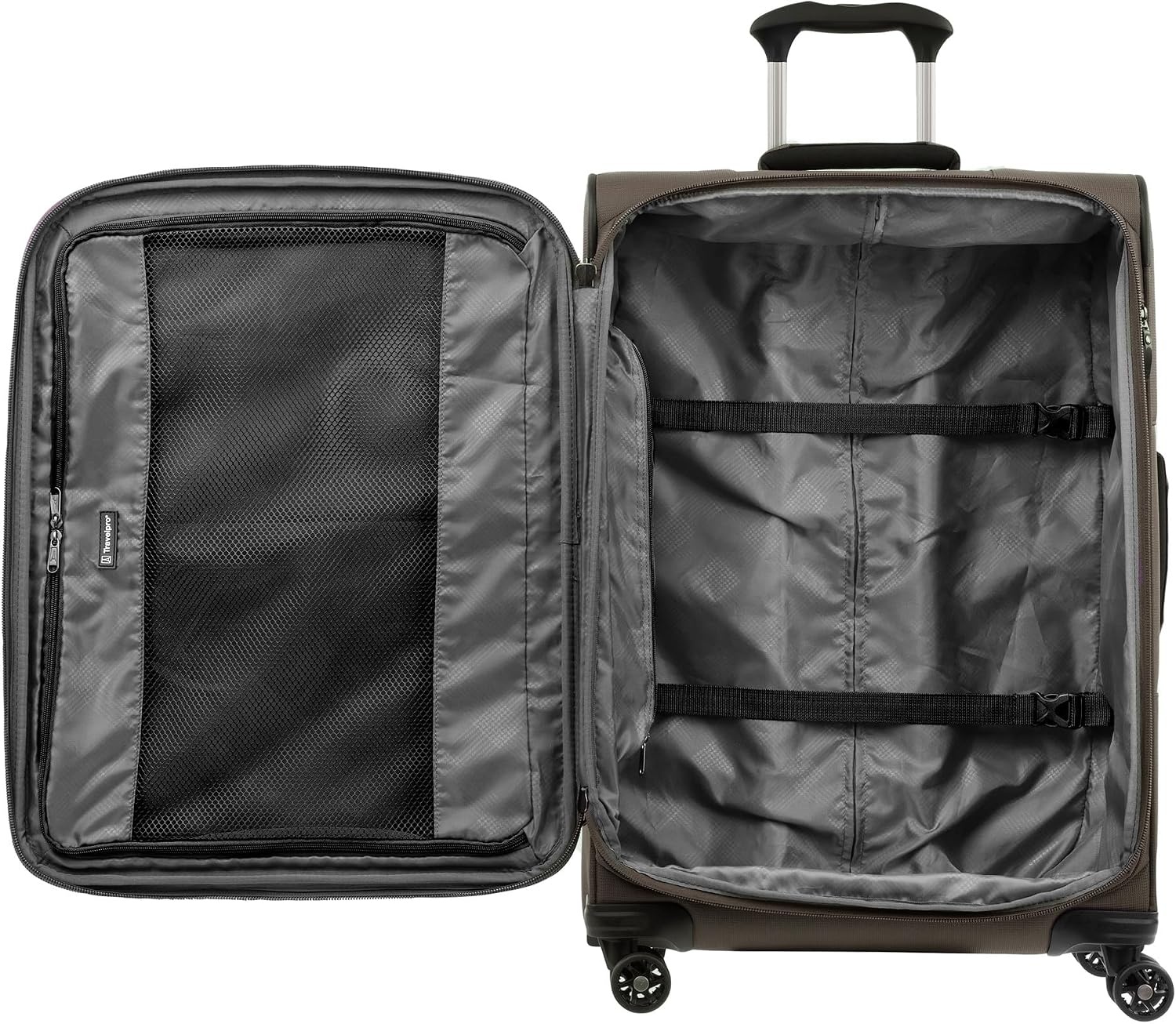 image:imageTravelpro Tourlite Softside 3Piece Set Expandable Luggage 4 Spinner Wheels Lightweight Suitcase 21 CarryOn 25 Checked Medium 29 Check Large Espresso BrownEspresso