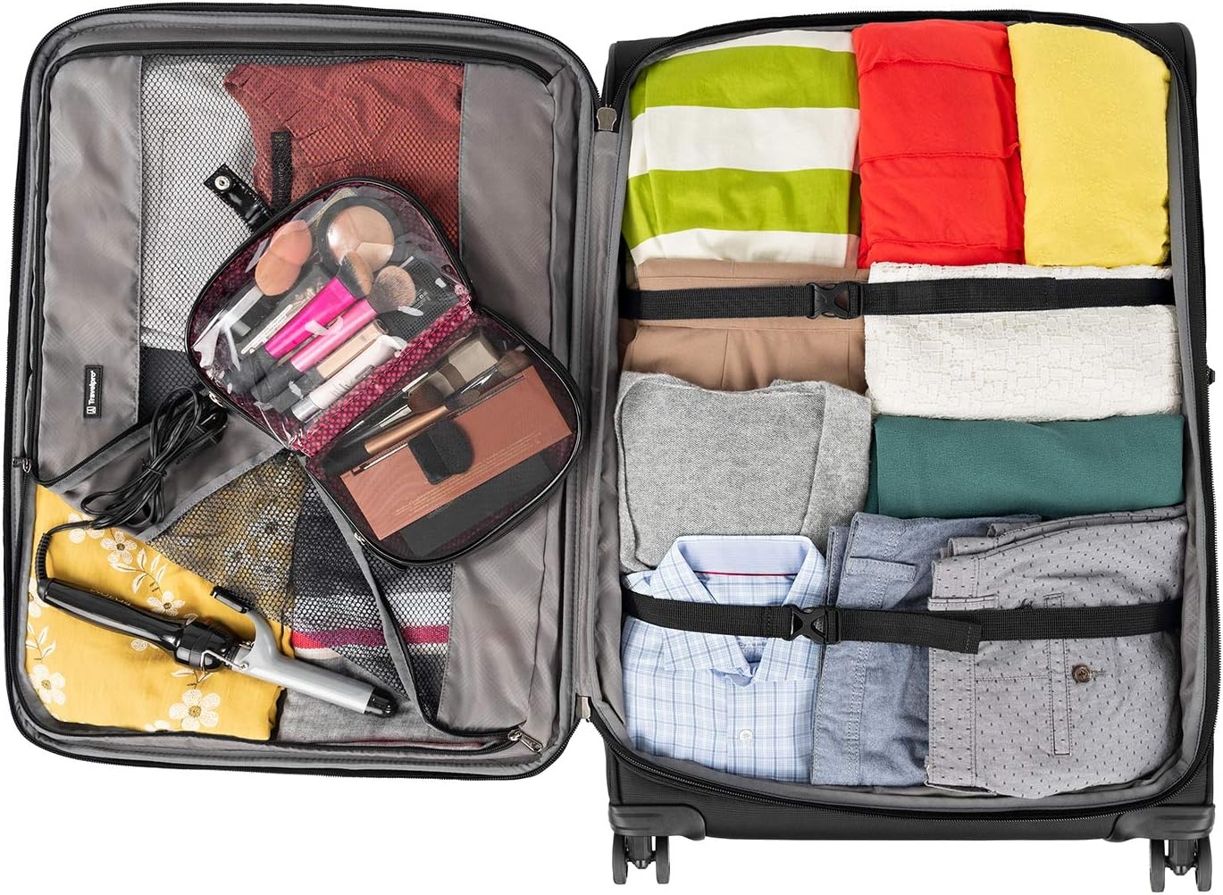 image:imageTravelpro Tourlite Softside 3Piece Set Expandable Luggage 4 Spinner Wheels Lightweight Suitcase 21 CarryOn 25 Checked Medium 29 Check Large Espresso BrownBlack