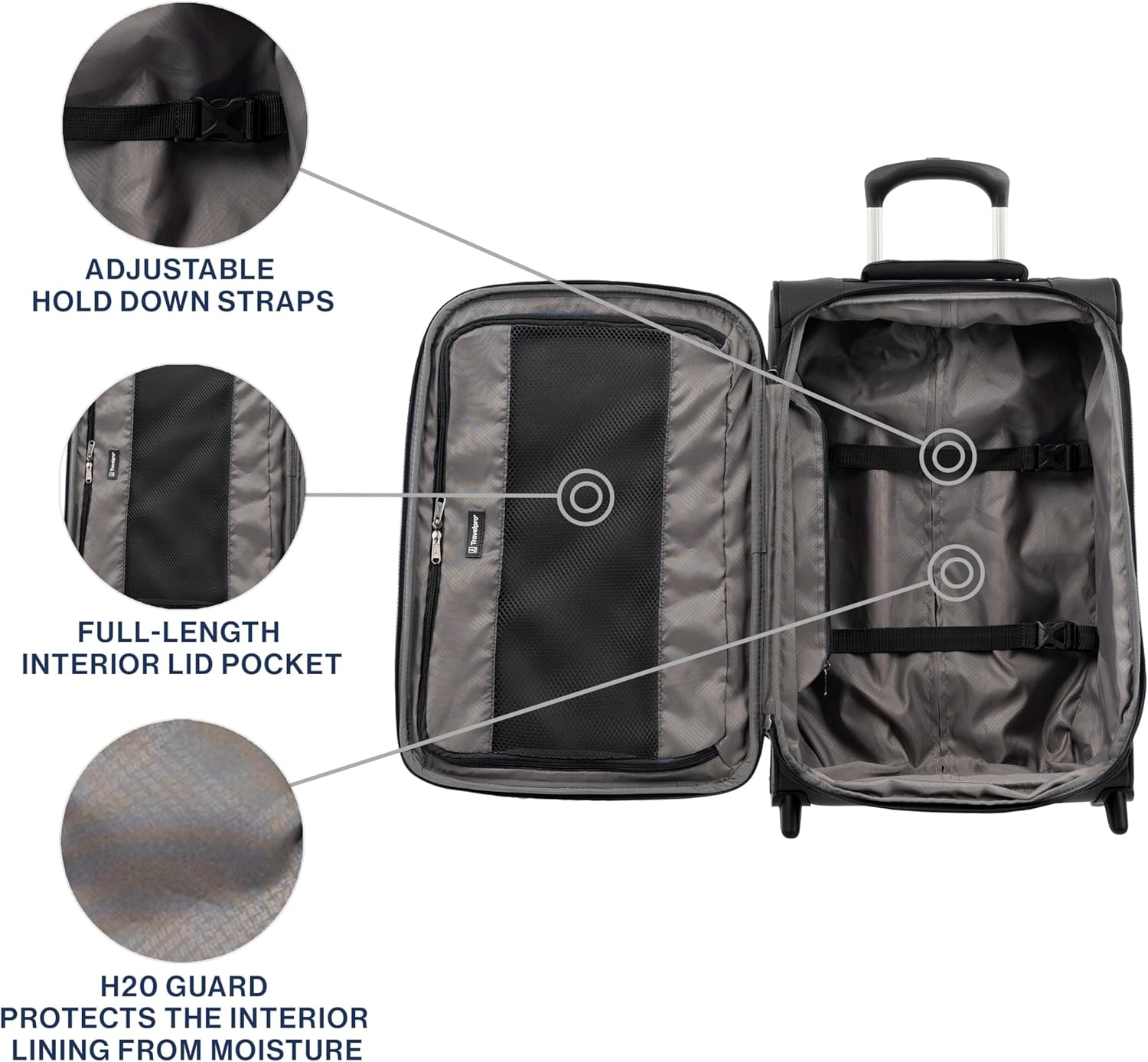 image:imageTravelpro Tourlite Softside 3Piece Set Expandable Luggage 4 Spinner Wheels Lightweight Suitcase 21 CarryOn 25 Checked Medium 29 Check Large Espresso BrownBlack