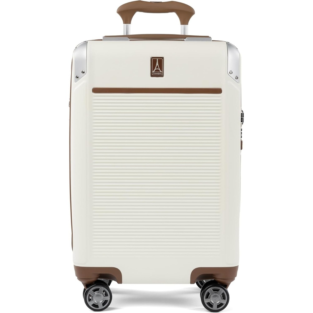 image:imageTravelpro Platinum Elite Hardside Expandable Spinner Wheel Luggage TSA Lock Hard Shell Polycarbonate Suitcase Cream White Carryon 21InchCream White