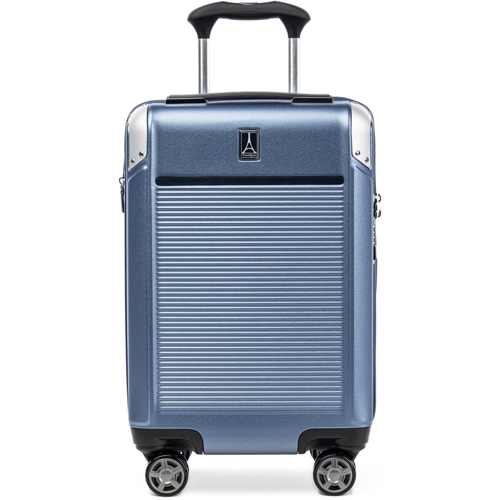 image:imageTravelpro Platinum Elite Hardside Expandable Spinner Wheel Luggage TSA Lock Hard Shell Polycarbonate Suitcase Cream White Carryon 21InchDark Sky Blue