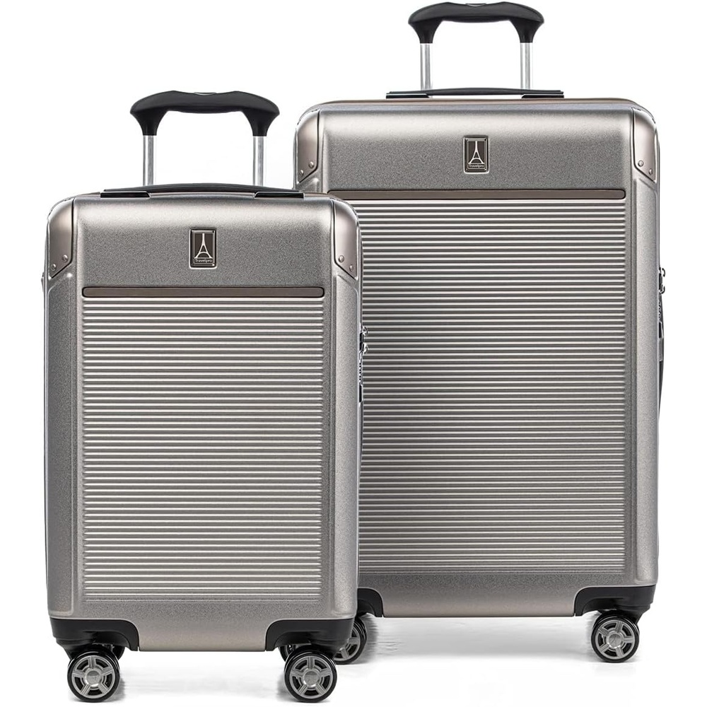 image:imageTravelpro Platinum Elite Hardside Expandable Spinner Wheel Luggage TSA Lock Hard Shell Polycarbonate Suitcase Cream White Carryon 21InchMetallic Sand