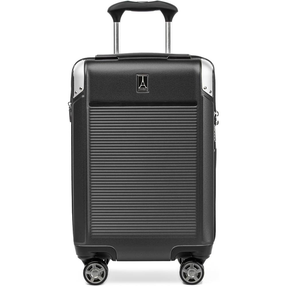 image:imageTravelpro Platinum Elite Hardside Expandable Spinner Wheel Luggage TSA Lock Hard Shell Polycarbonate Suitcase Cream White Carryon 21InchShadow Black