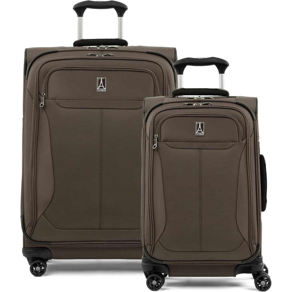 image:imageTravelpro Tourlite Softside 3Piece Set Expandable Luggage 4 Spinner Wheels Lightweight Suitcase 21 CarryOn 25 Checked Medium 29 Check Large Espresso BrownEspresso