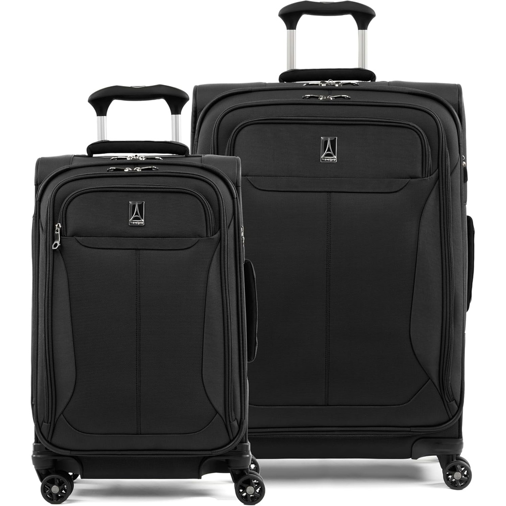 image:imageTravelpro Tourlite Softside 3Piece Set Expandable Luggage 4 Spinner Wheels Lightweight Suitcase 21 CarryOn 25 Checked Medium 29 Check Large Espresso BrownBlack